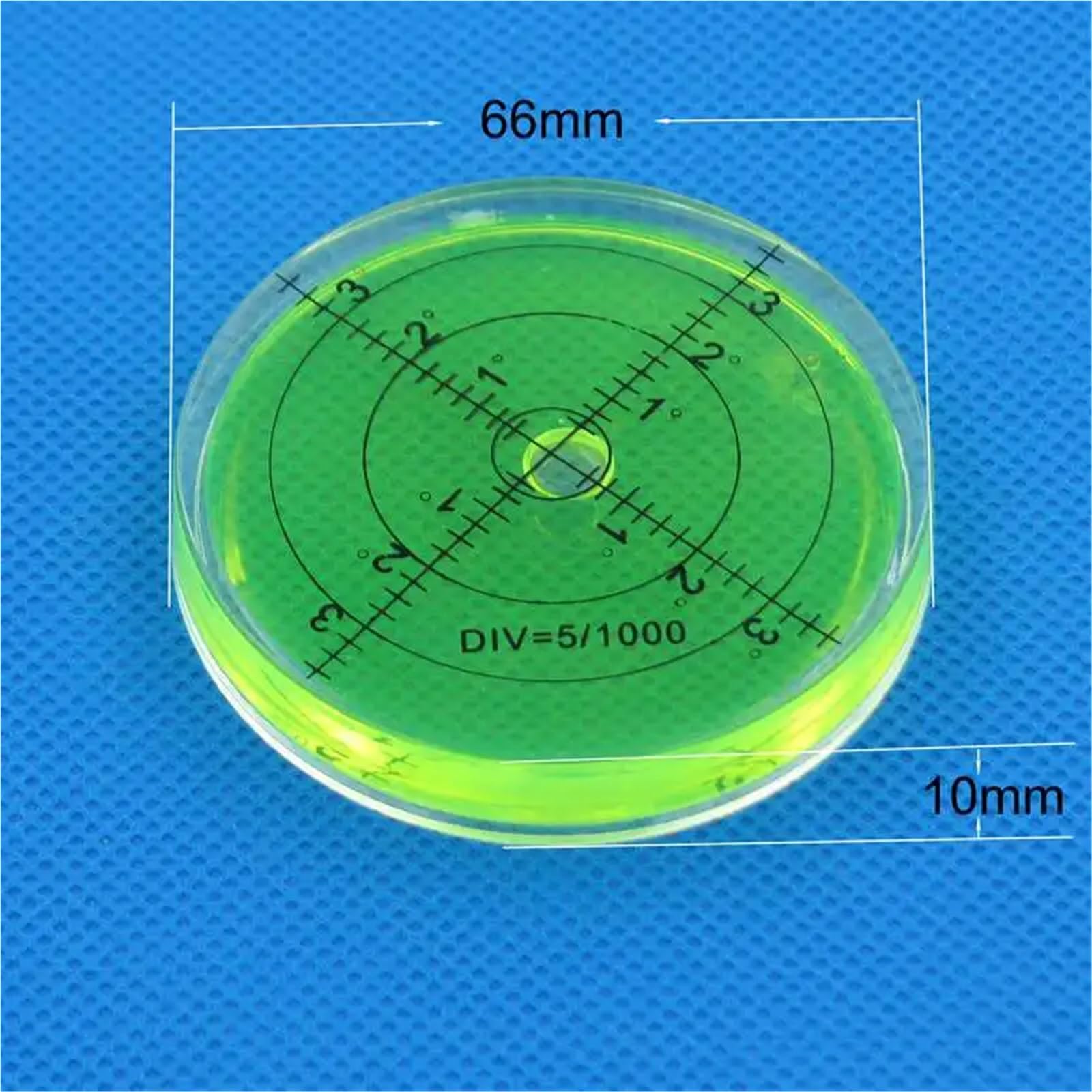 Nivel de burbuja Circular 66 * 10mm nivel de burbuja marca de grado superficie nivel redondo burbuja for instrumento de medición verde rojo azul | Circular Bubble Level 66*10mm Spirit Level Degree Mark Surface Round Level Bubble for Measuring Inst(Green)