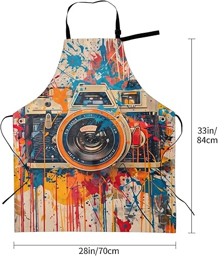 Miniatura 3 de Delantal impermeable con 2 bolsillos, delantales de chef de cocina, baberos para cocinar, hornear, pintura, jardinería, aseo