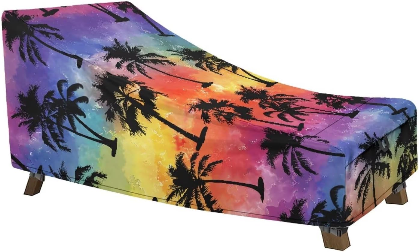 Waterproof Patio Lounge Chair Cover for Halloween Decor Pumpkin Lantern Outdoor Chaise Lounge Covers Patio Sofa Furniture Protector All Saints' Day,64.17" L x 30.7" W x 30.7"