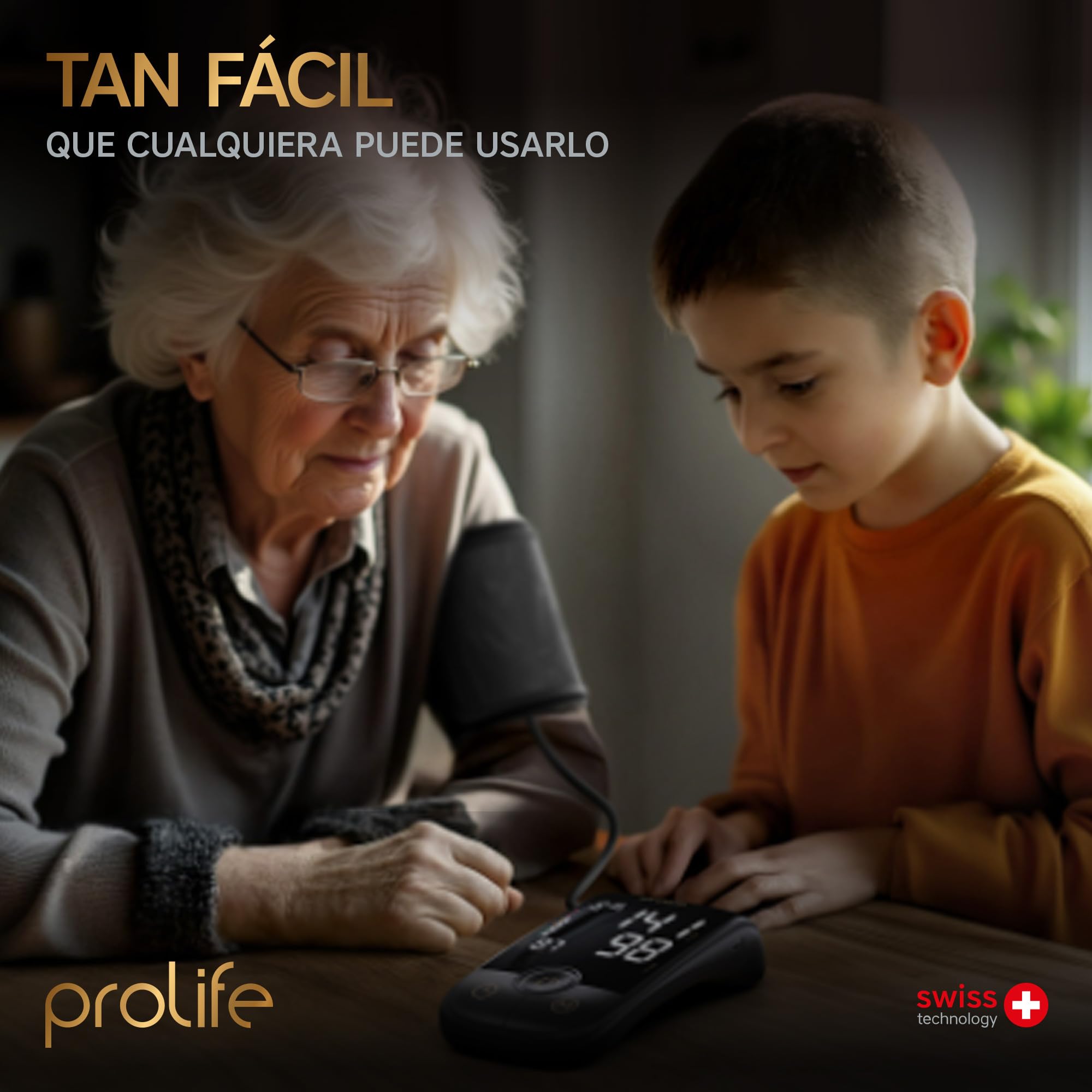 Prolife PA5 Comfort AF – Tensiómetro de Brazo Digital con Detección AFib Smart, Medidor de Tensión Arterial Preciso con Manguito Universal y Adaptador