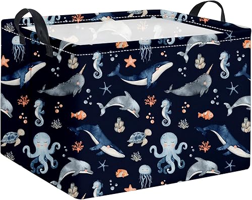 Miniatura 62 de HIYAGON - Cesta de Animales del Bosque Rectangular, Cesta de Almacenamiento para Bebé, Caja Organizadora de Almacenamiento, Caja de Decoración para