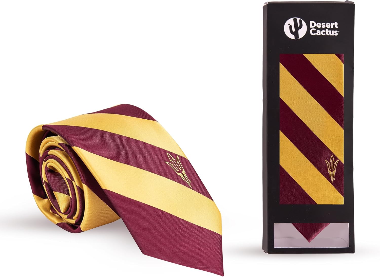 Desert Cactus Arizona State University Neck Tie ASU Sun Devils 100% Polyester Necktie with Logo, Officially Licensed - Image 4