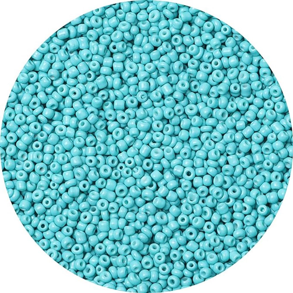 12500 Stück 2mm Seeblau Kleine Rocailles Perlen für Freundschaftsarmband, DIY Runde Handwerk Glasperlen für Schmuckherstellung,Ohrring, Halskette, Anhänger