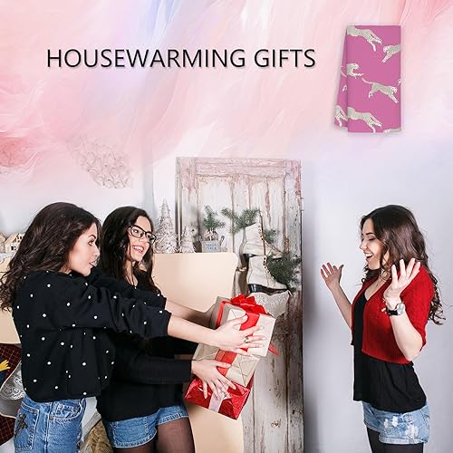 Miniatura 7 de Toallas de cocina de leopardo rosa, decoración de guepardo, leopardo retro, decoración de cocina rosa, paños de cocina rosa preppy de 16 x 24