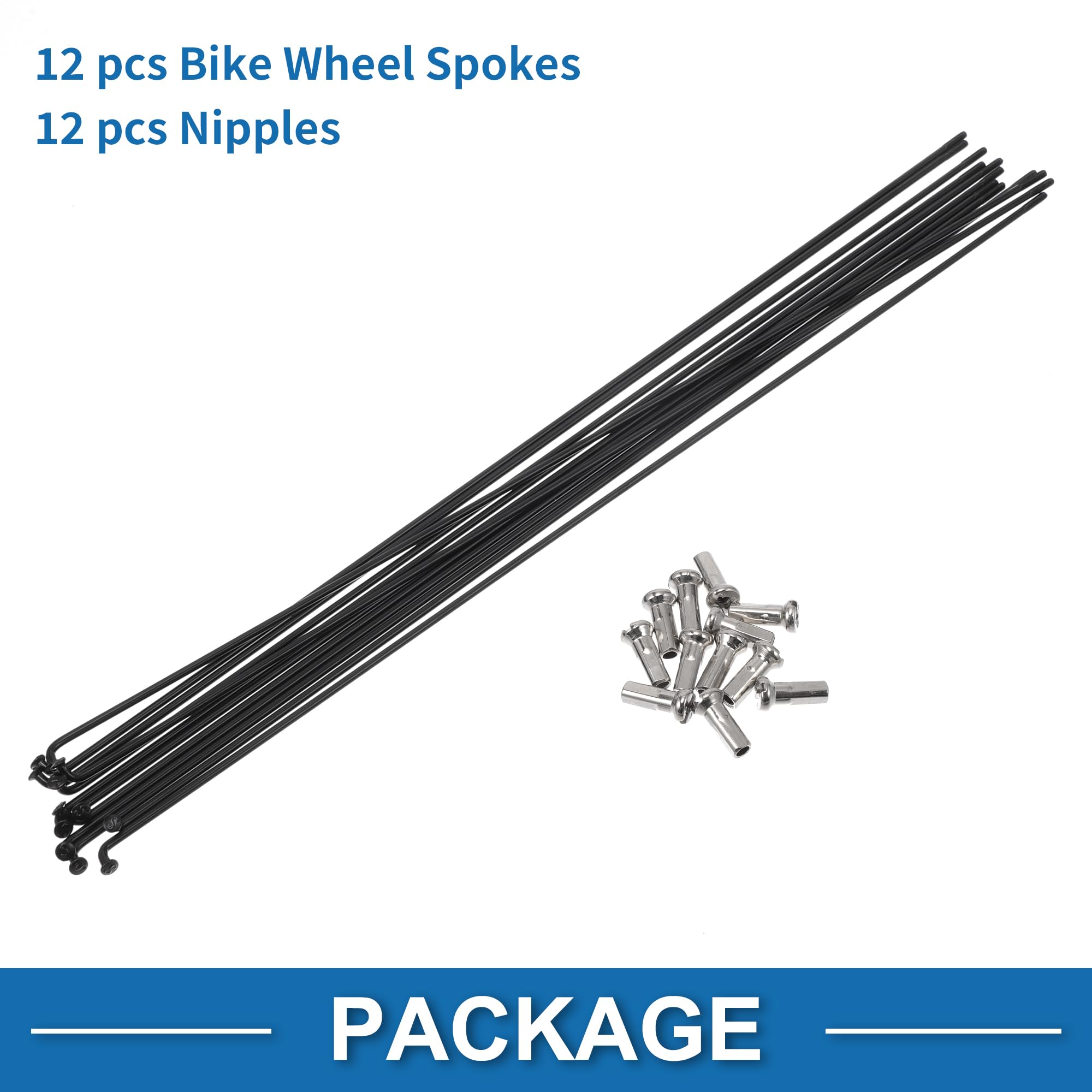 A ABSOPRO 14G 285mm szprychy rowerowe stal nierdzewna 304 czarne 1 zestaw | Szprychy rowerowe