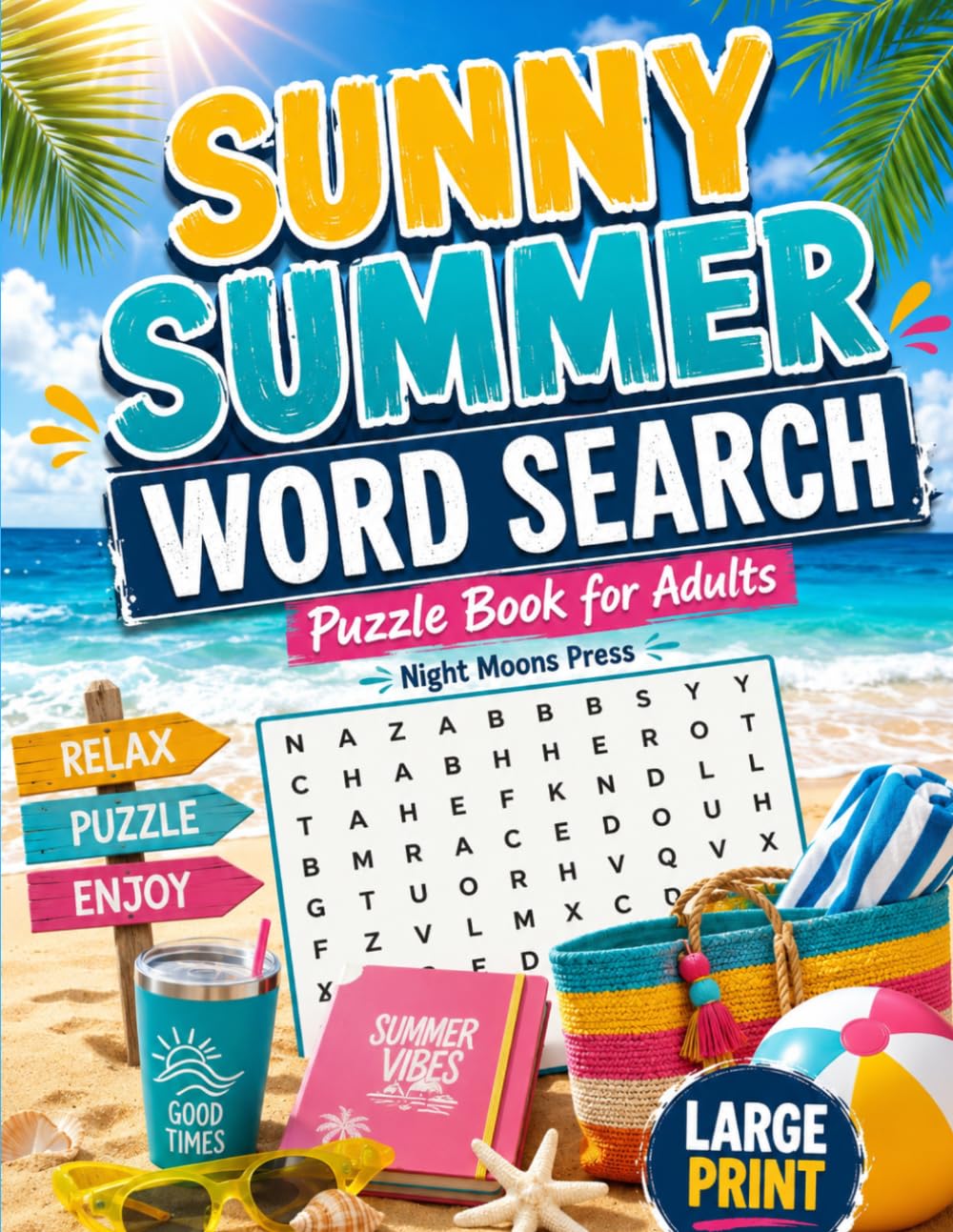 Summer Word Search: Relaxing Summer Themed Word Find Puzzles Book For Seniors & Teens, Seasonal Word Searches With Solutions