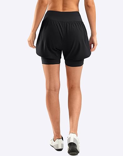 Miniatura 3 de Bikewa - Pantalones cortos de bicicleta de montaña para mujer, con acolchado 4D, para ciclismo, con bolsillos con cremallera