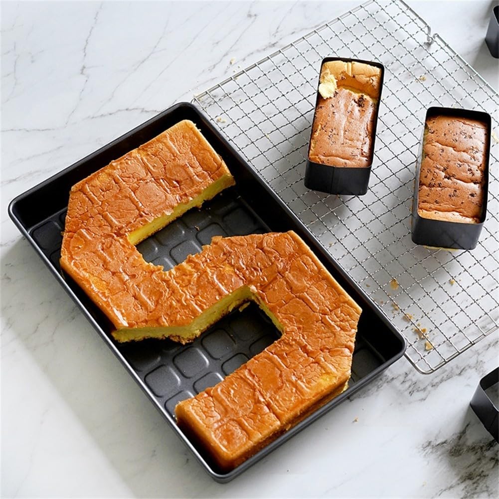 Moule à gâteau anti-adhésif en forme de chiffres et lettres pour gâteau d'anniversaire de mariage (doré)
