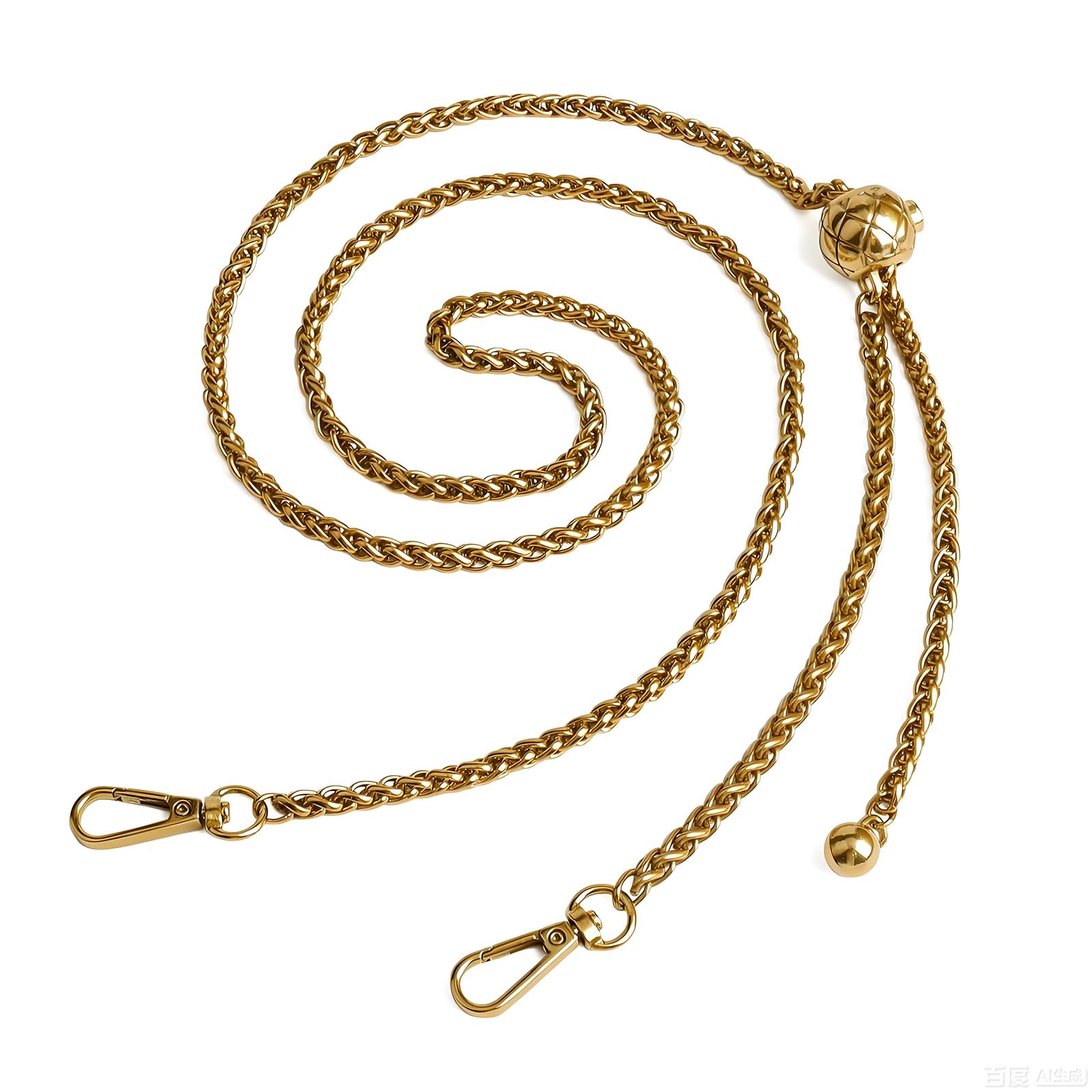 Rayakt Metal Handbag Chain Strap, 130cm Gold Adjustable Replacement Strap with Detachable Clasps for Shoulder & Crossbody Bags