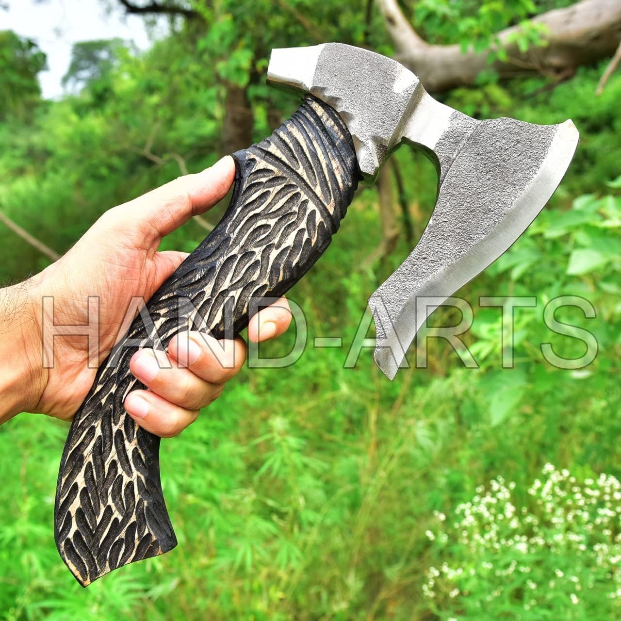 Custom Handmade Carbon Steel 12 inchhes Axe with Sheath 2070