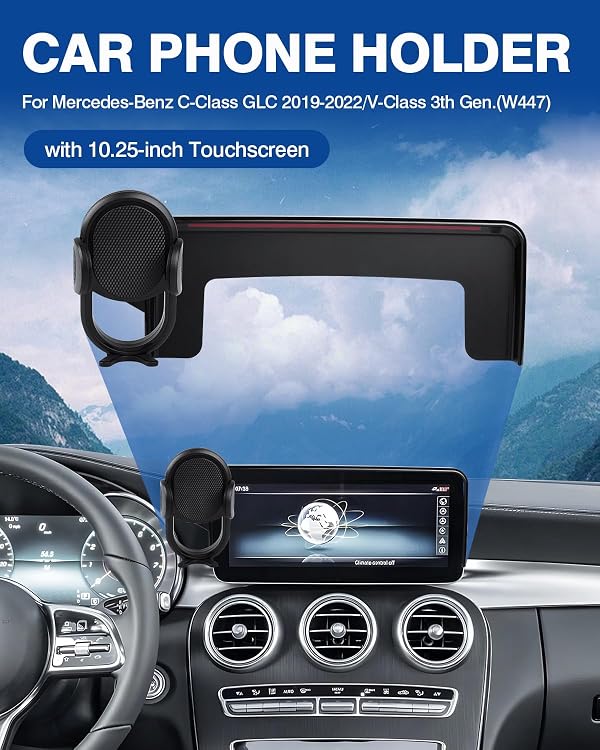 Autorder Car Phone Holder for 2019-2022 Mercedes-Benz C-Class/GLC/2021 2022 V-Class Accessories Phone Mount 10.25" Screen Cell Phone Automobile Cradles Hands-Free 360 Degree Rotation by Autorder - Image 2