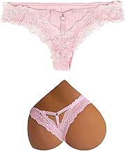 ohyeahlady Women's Sexy Thongs Lace Cheeky Panties Stretchy Adjustable French Knickers Milk Silk Plus Size Underwear Soft Cotton Crotch Tanga Briefs S-3XL