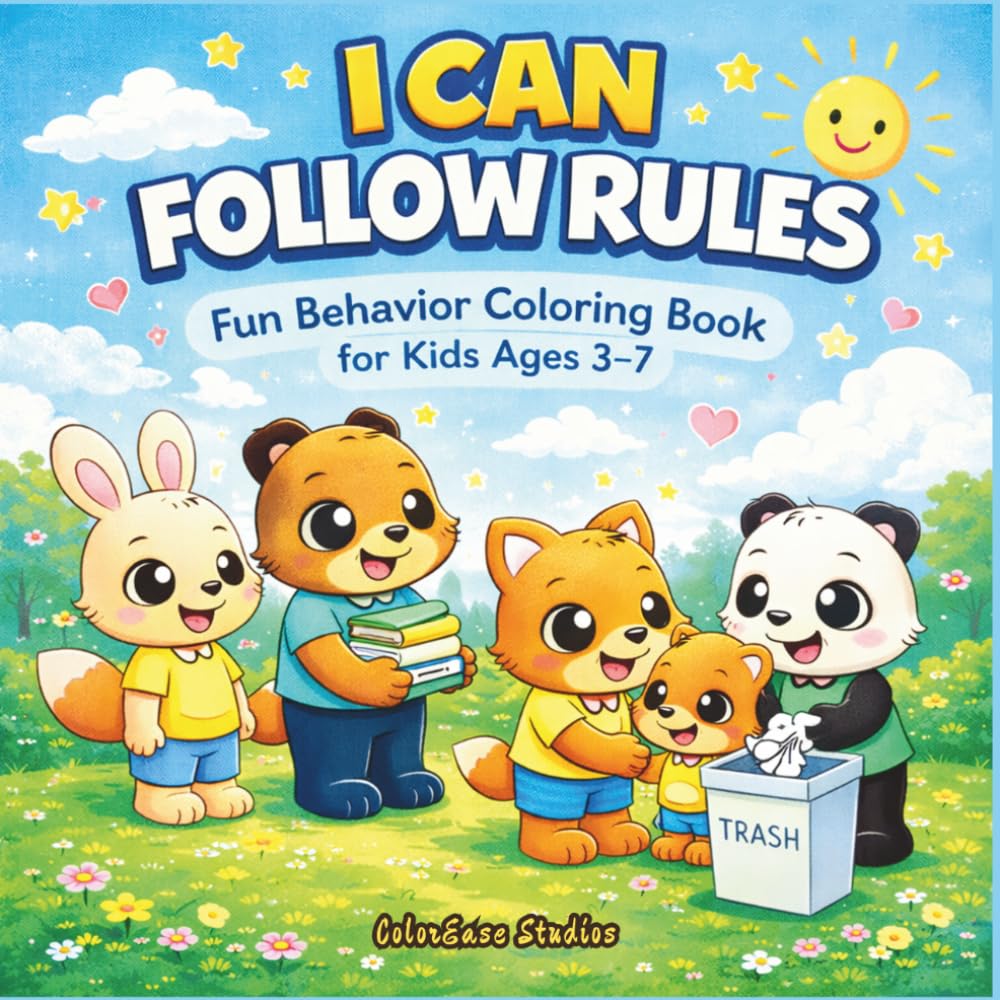 I Can Follow Rules: A Kids Behavior Coloring Book | Learn to Listen, Share, Wait & Be Kind | Preschool & Kindergarten Activity Book: Fun & Easy ... Habits for Toddlers & Preschool Kids Ages 3–7