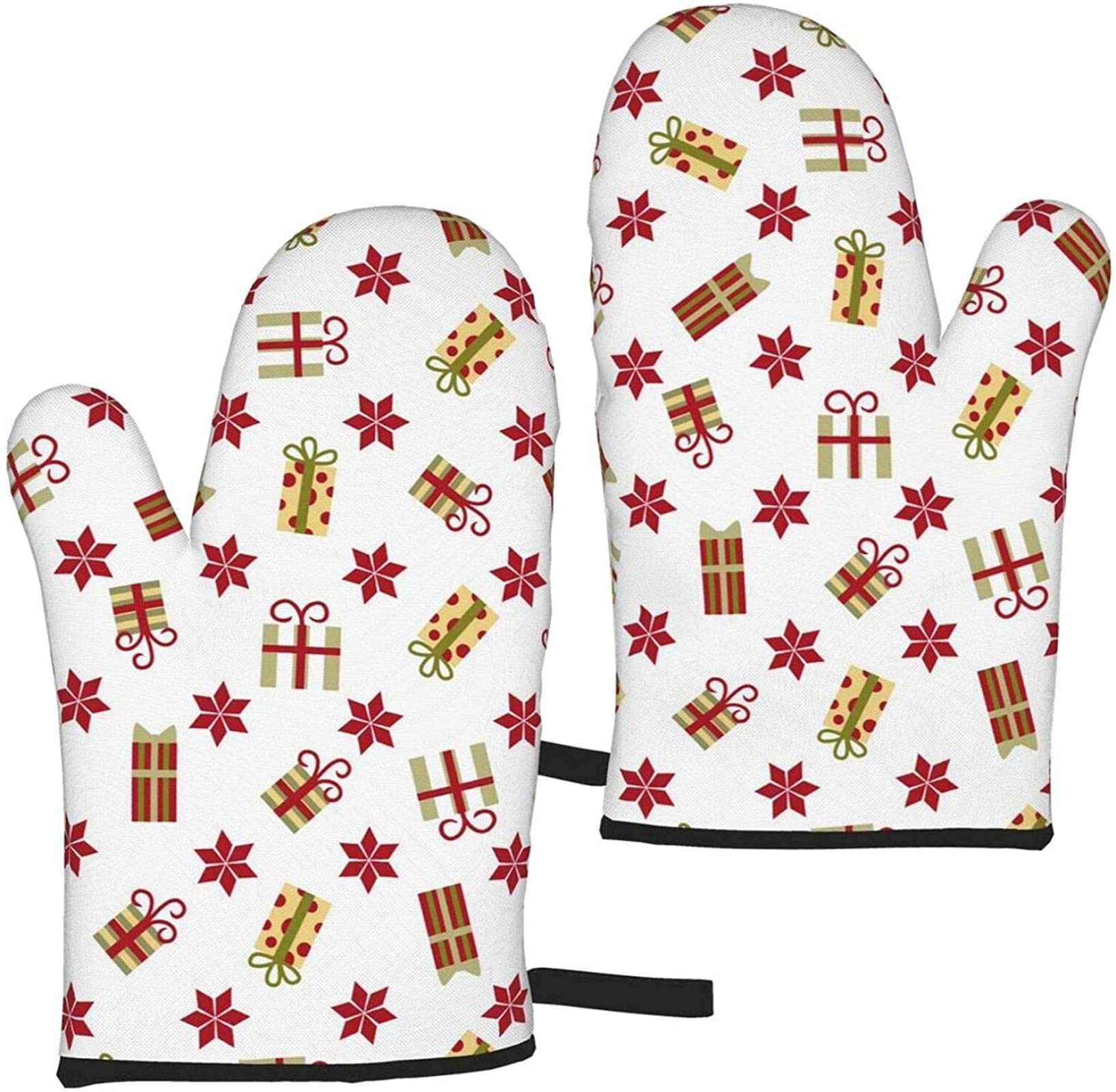 Epushow 2-Piece Oven Gloves, Christmas Tree Snow Baking Gloves, for Barbecue