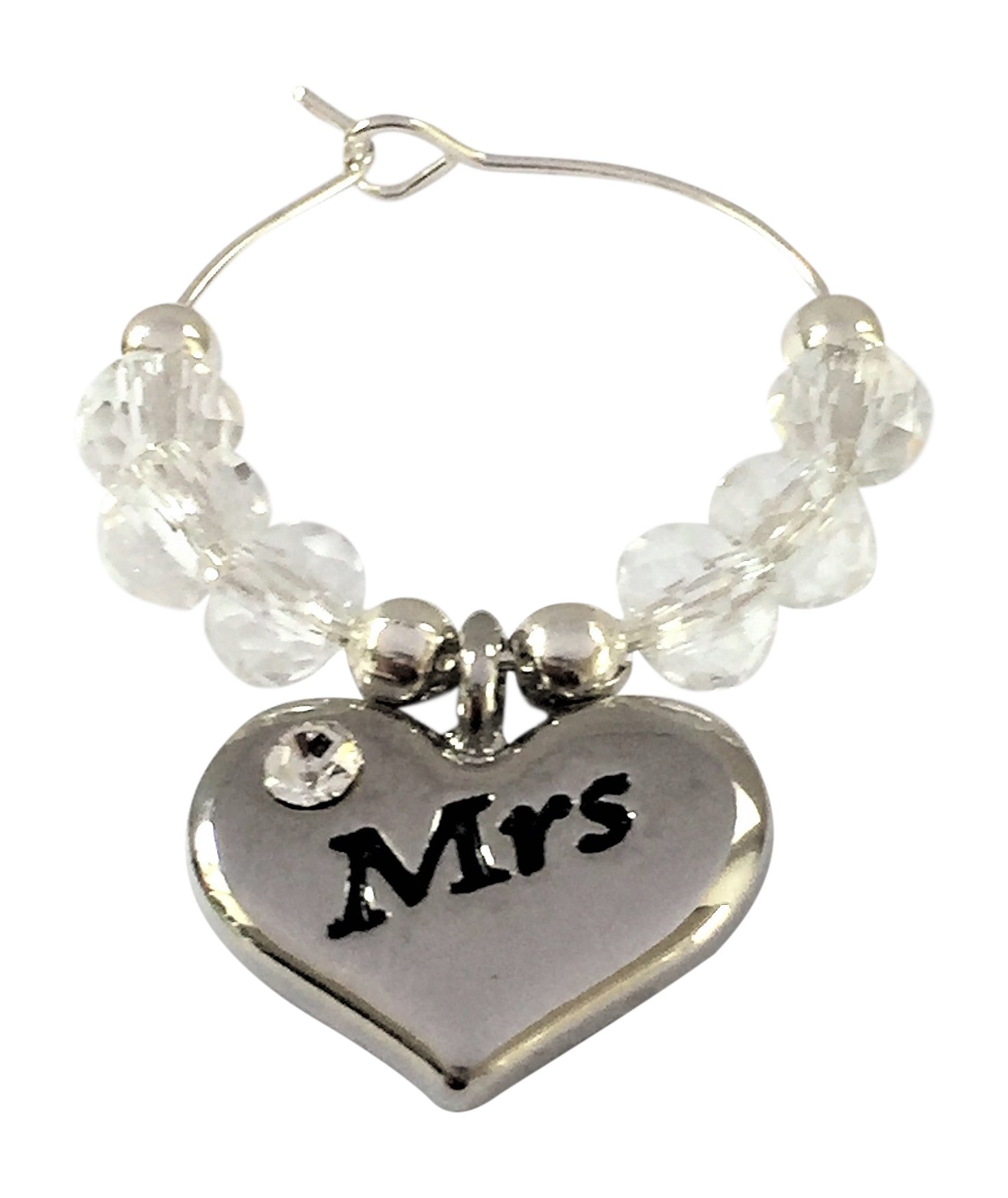 Libby's Market Place Mrs Heart Shaped Mr & Wedding Gift Glass Charms On A Gift Card (Mrs)