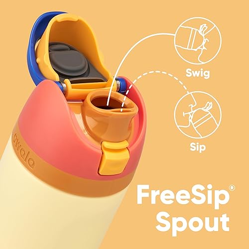 Miniatura 2 de Owala Kids FreeSip - Botella de agua aislada de acero inoxidable con popote para deportes, viajes y escuela, botella de agua deportiva sin BPA, 16