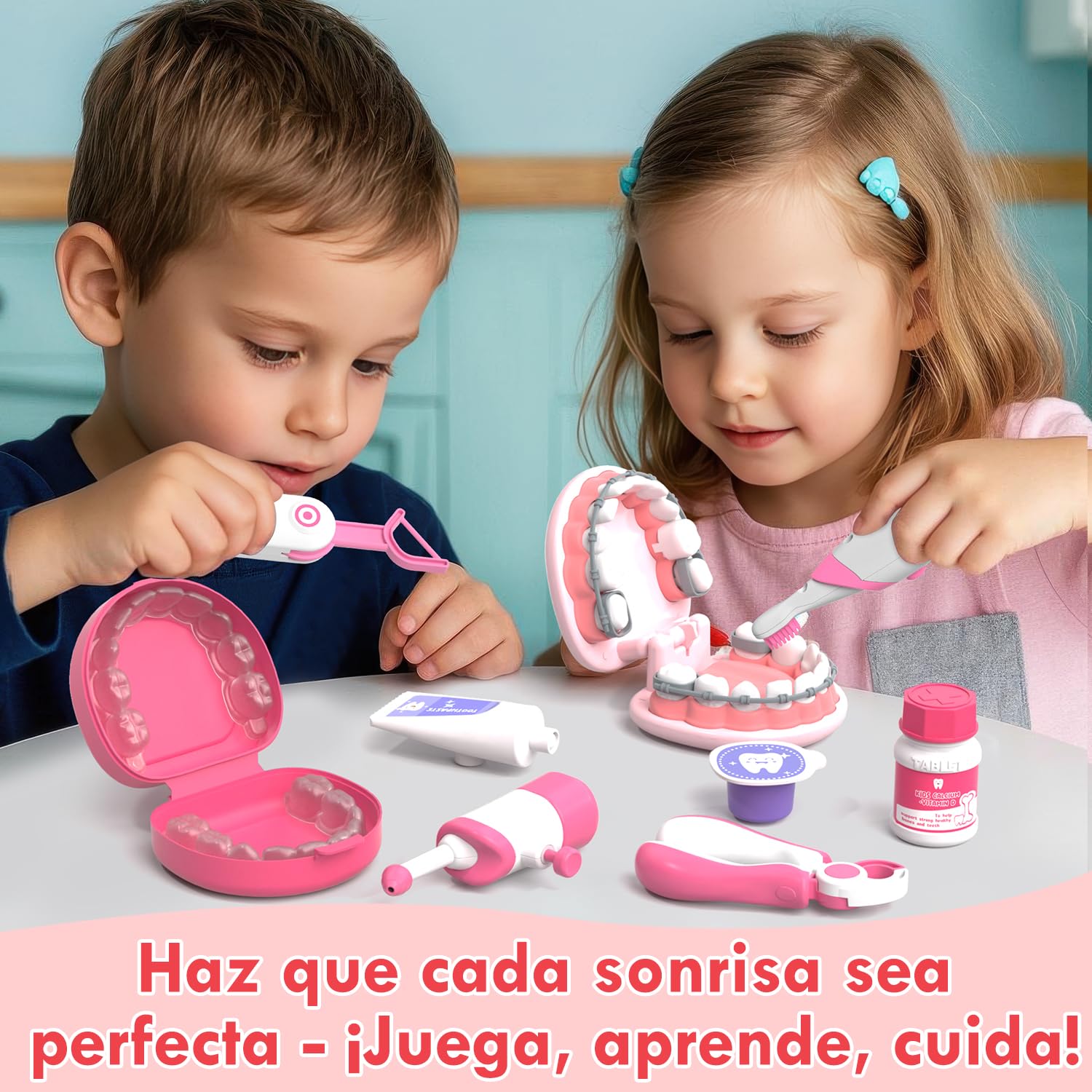 Lehoo Castle Maletin Medicos Juguete, Juego de Dentista, Doctora Juguetes, Kit Medico Infantil, Juguetes Niños 3 Años(Rosa) | Bolsa médica con masilla, bolsas médicas, juguetes médicos, juegos de rol, regalo para niñas de 3 4 5 años (rosa)