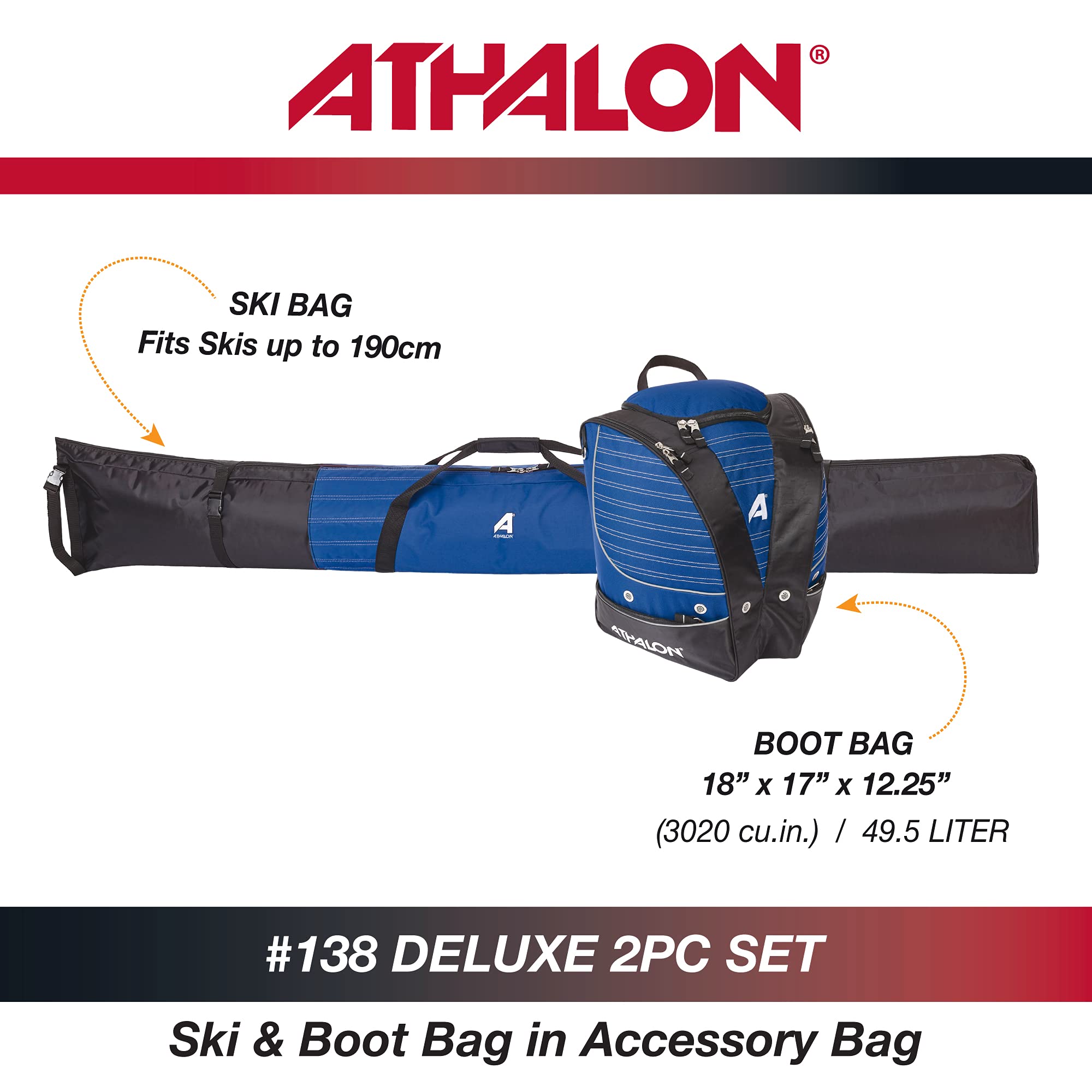 Athalon Deluxe Two Piece Ski And Boot Bag Set