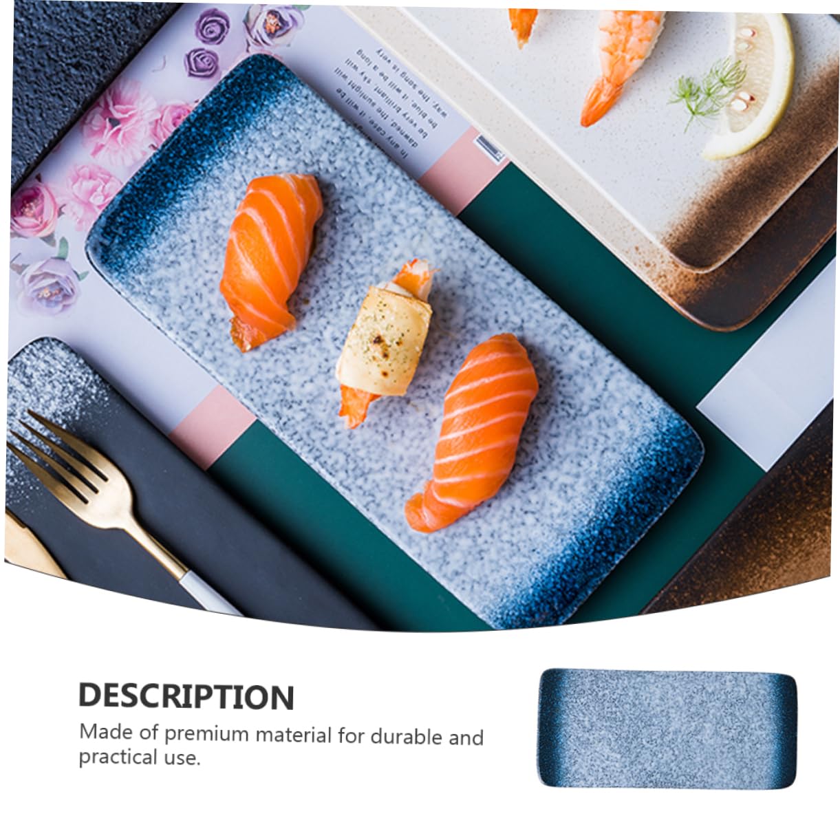 BESTonZON 1pièce Plateau à Sushi Service Pratique Pour Apéritifs Dîners Familiaux Et Restaurants Design Réutilisable Et