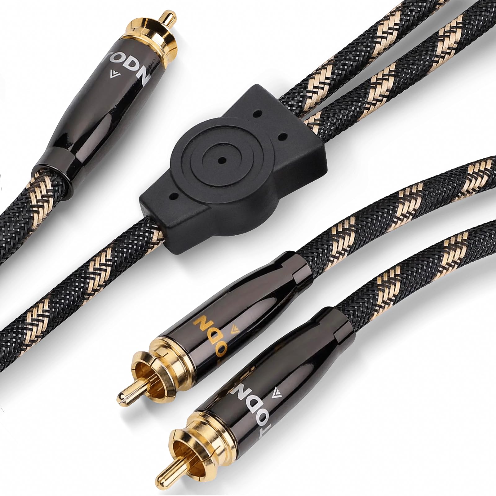 TODN RCA Subwoofer Y-Splitter Cable 1 Male to 2 Male for Audiophile with OCC-Core and Dual Shielded for Sub/Amps/Speaker/Receivers (3ft/1m)