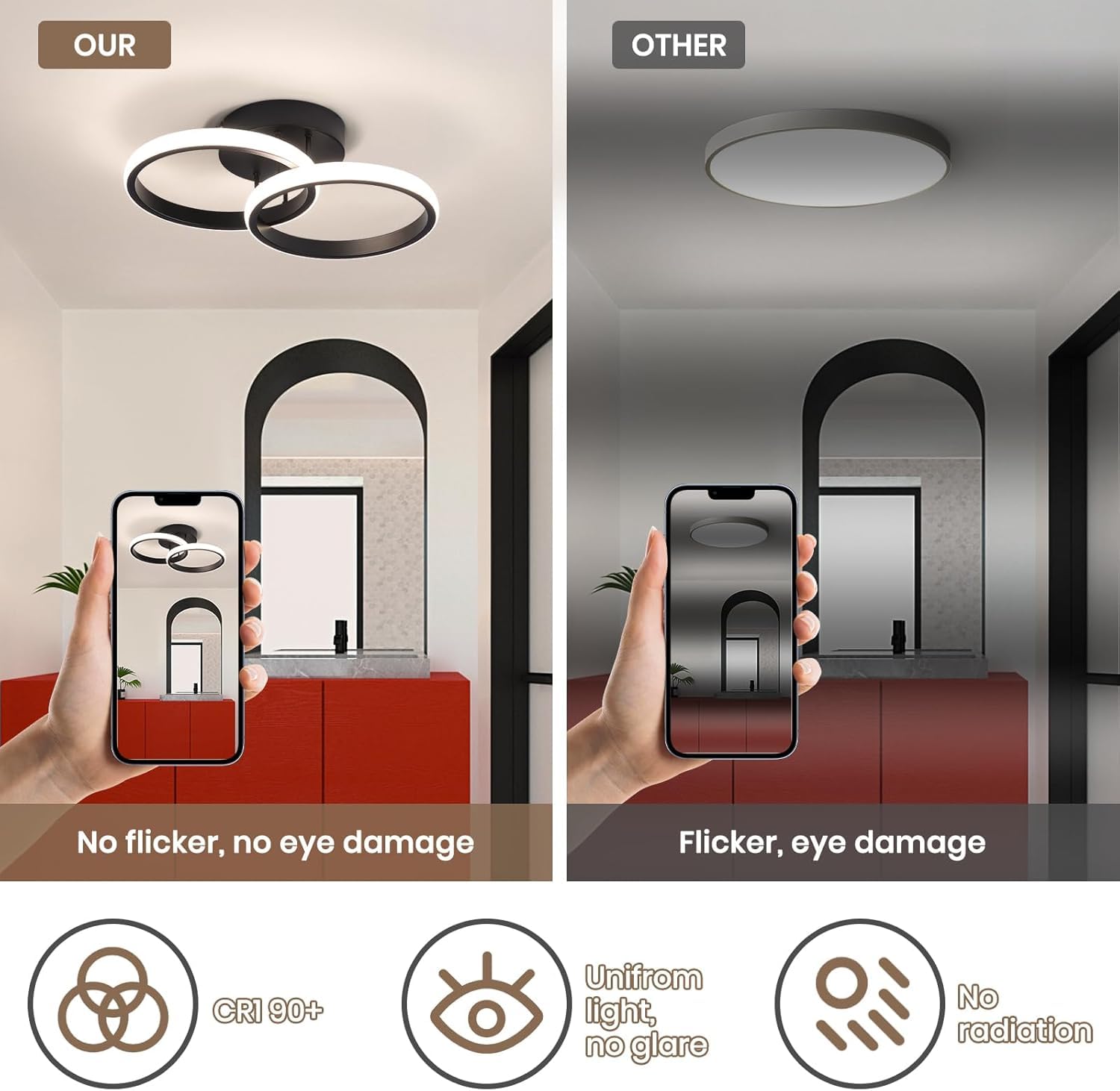 PYU LED Ceiling Light - Dimmable & Color Temp -8 PYU LED Ceiling Light - Dimmable & Color Temp -8