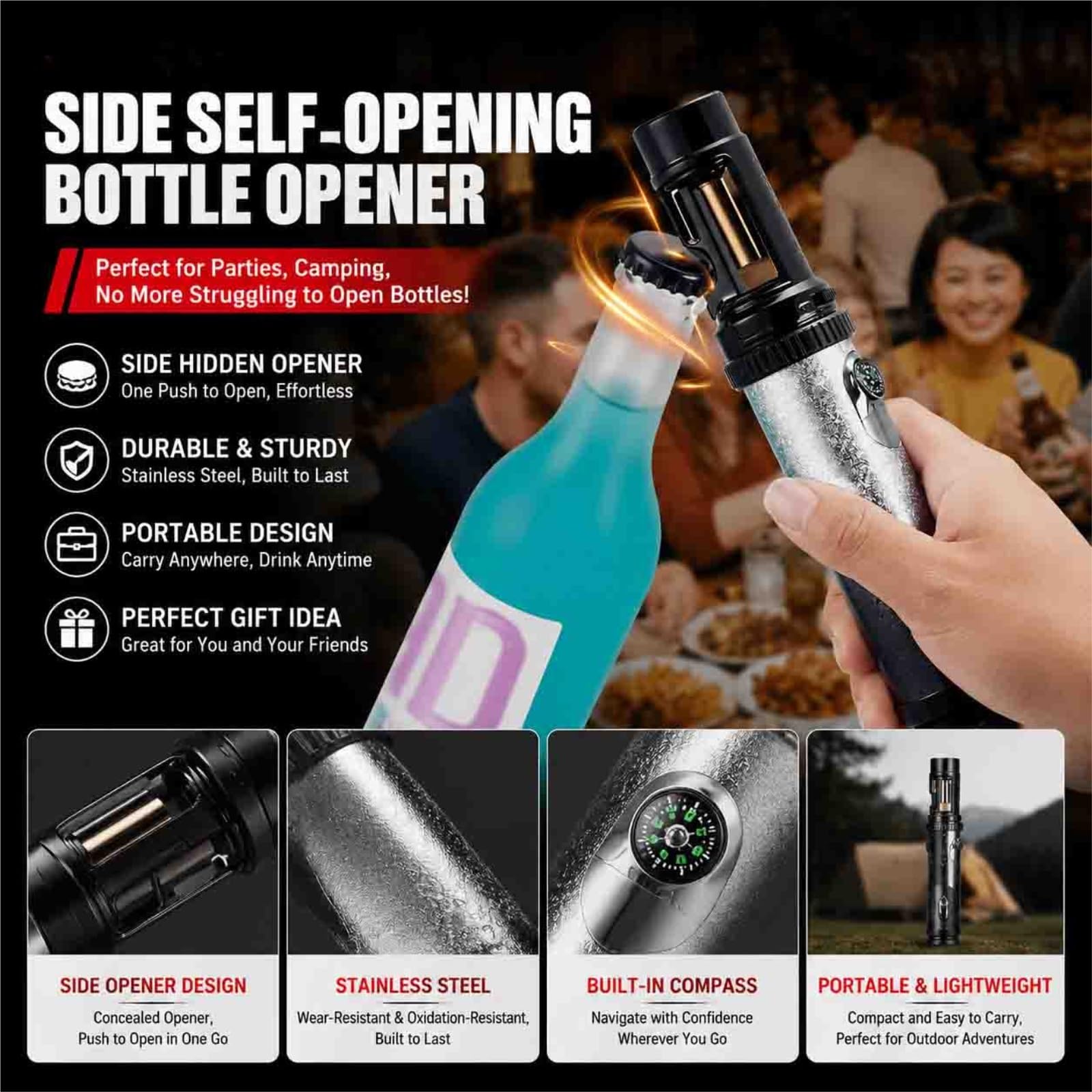 Briquet tempête au butane pour camping en plein air, barbecue, fabrication de desserts, bougies et survie – Outil polyvalent et fiable