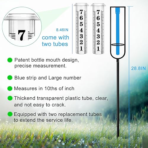 Miniatura 3 de Medidor de lluvia mejorado, medidor de lluvia a prueba de congelación al aire libre mejor calificado, fuente transparente grande de 7 pulgadas y