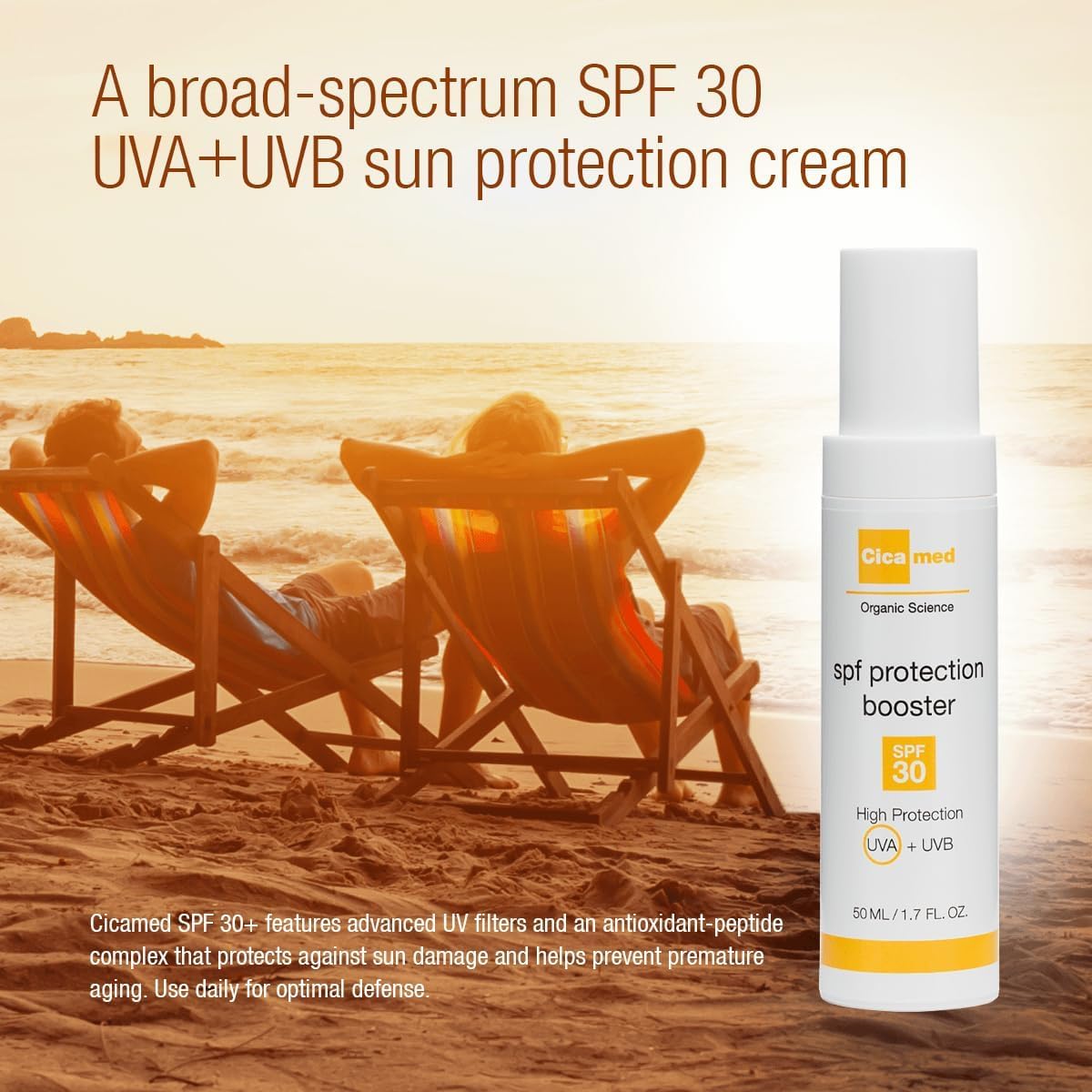 Cicamed Stressed Skin Relief Kit – Reise-Set mit LSF 30 Sonnenschutz fürs Gesicht, Feuchtigkeitscreme für trockene Haut und feuchtigkeitsspendender Körperlotion – After-Sun-Lotion – 310 ml