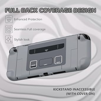 PlayVital Solid Color Series Protective Case for Nintendo Switch 2, Dockable Hard Shell Cover with Foldable Stand and Thumb Grips – SFC SNES Classic EU Style