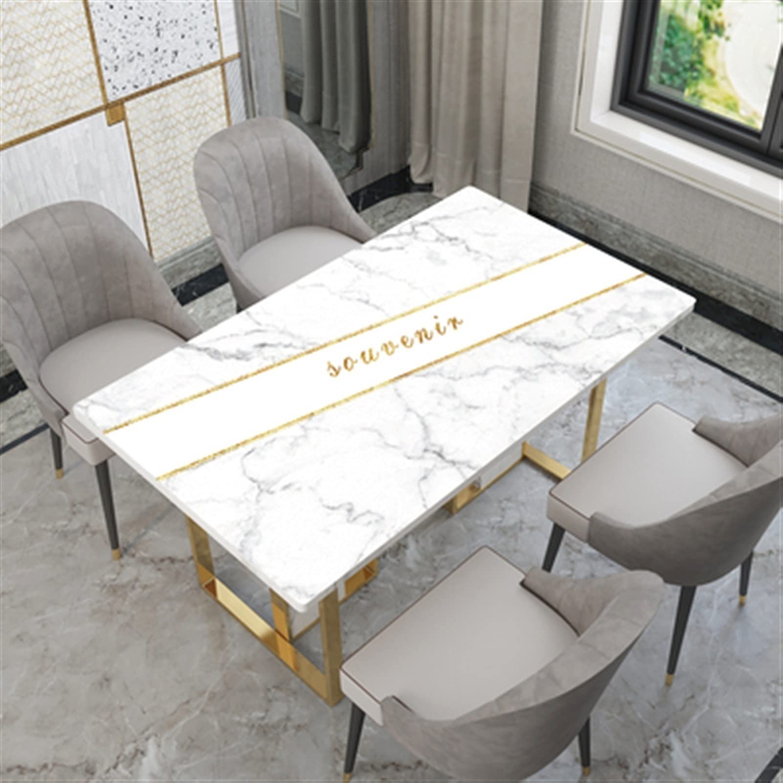 QBYRSSS Transparent Plastic Tablecloth 1. 5mm Thick Clear PVC Table Protector for Dining Room Soft Glass Tablecloth Oilproof Kitchen Covers Furniture Pads(Meerkleurig,80x140cm)