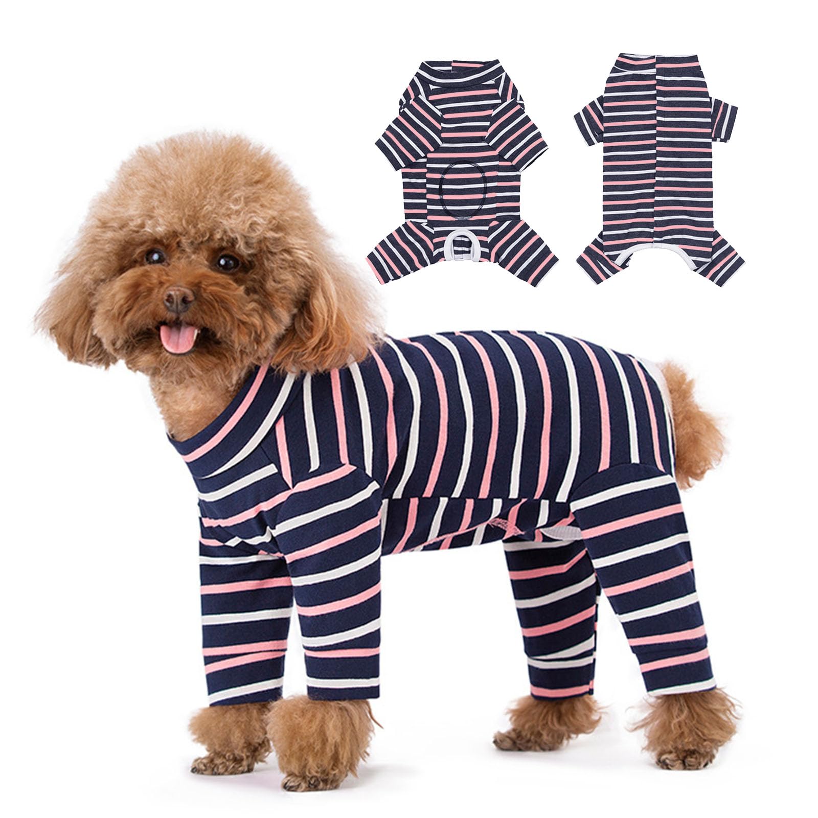 Dog Surgery Recovery Suit Protecting Wounds and Preventing Infection,Medical Suit for Female/Male,Dog Onesie Pyjamas for Medium and Small,Medical Pet Shirts (navy