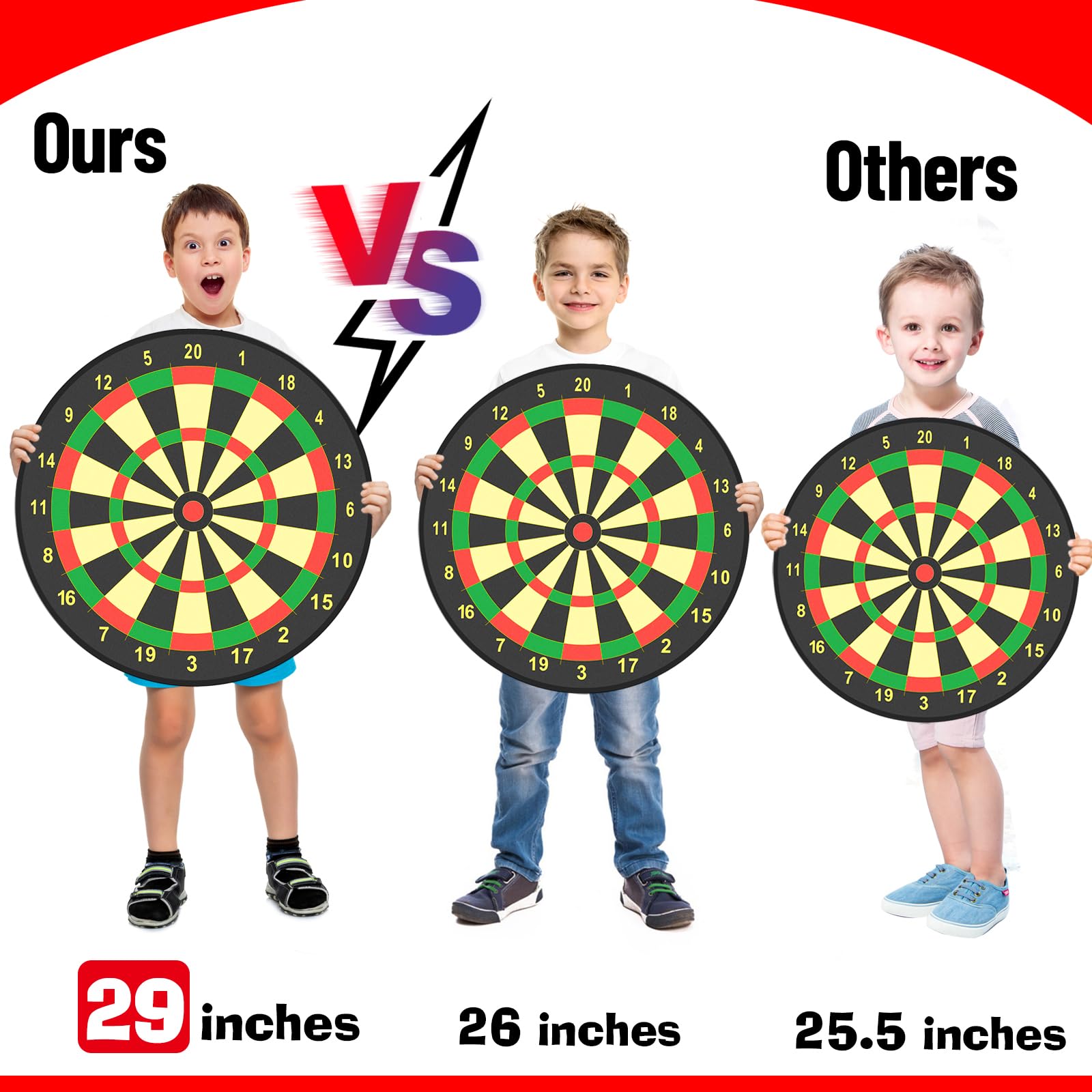 Jeu De Flechette Exterieur Cibles StandardDxxD - Jeu Fléchettes Magnétique 38cm Double Face - 12 Fléchettes Sécurité - Enfants 5-15 Ans Jeu Flechette Exterieur