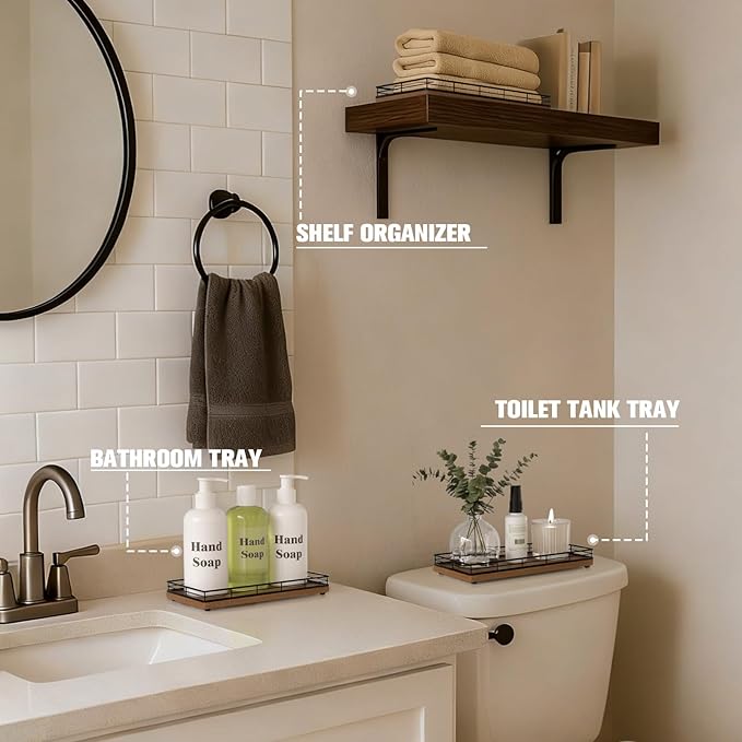 Bandeja de Baño de Madera de Acacia 30x15 cm - Organizador para Vanitory miniatura 4