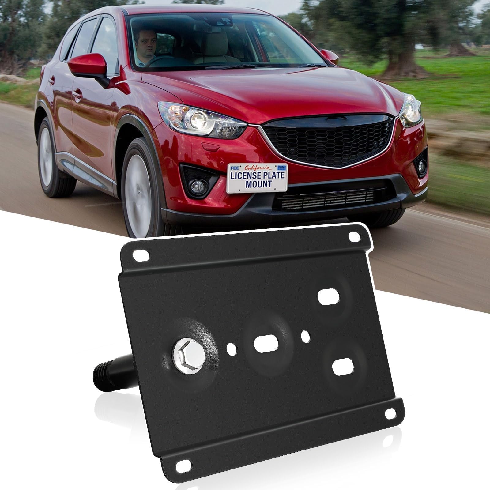 Amazon.com: No Drill Front Bumper Tow Hook License Plate Mount