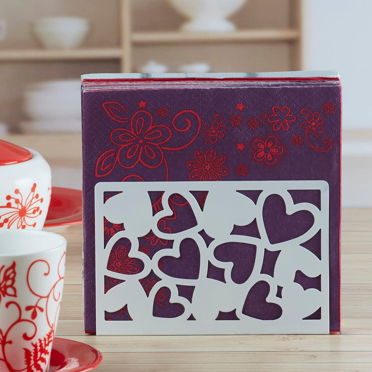 Kookee Metal Freestanding Tissue, Napkin Holder | Set of 1 | Black (HH-077-A) — Amazon image 3