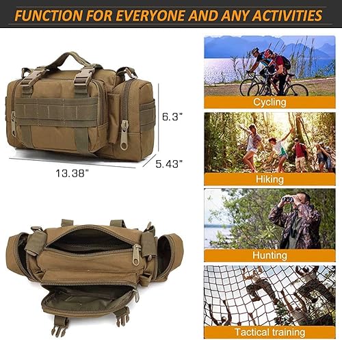 Miniatura 2 de Riñonera militar 3P, Molle para bicicletamotocicleta, impermeable, bolsa para cámara, camuflaje EDC bolsa cruzada con correa para el hombro