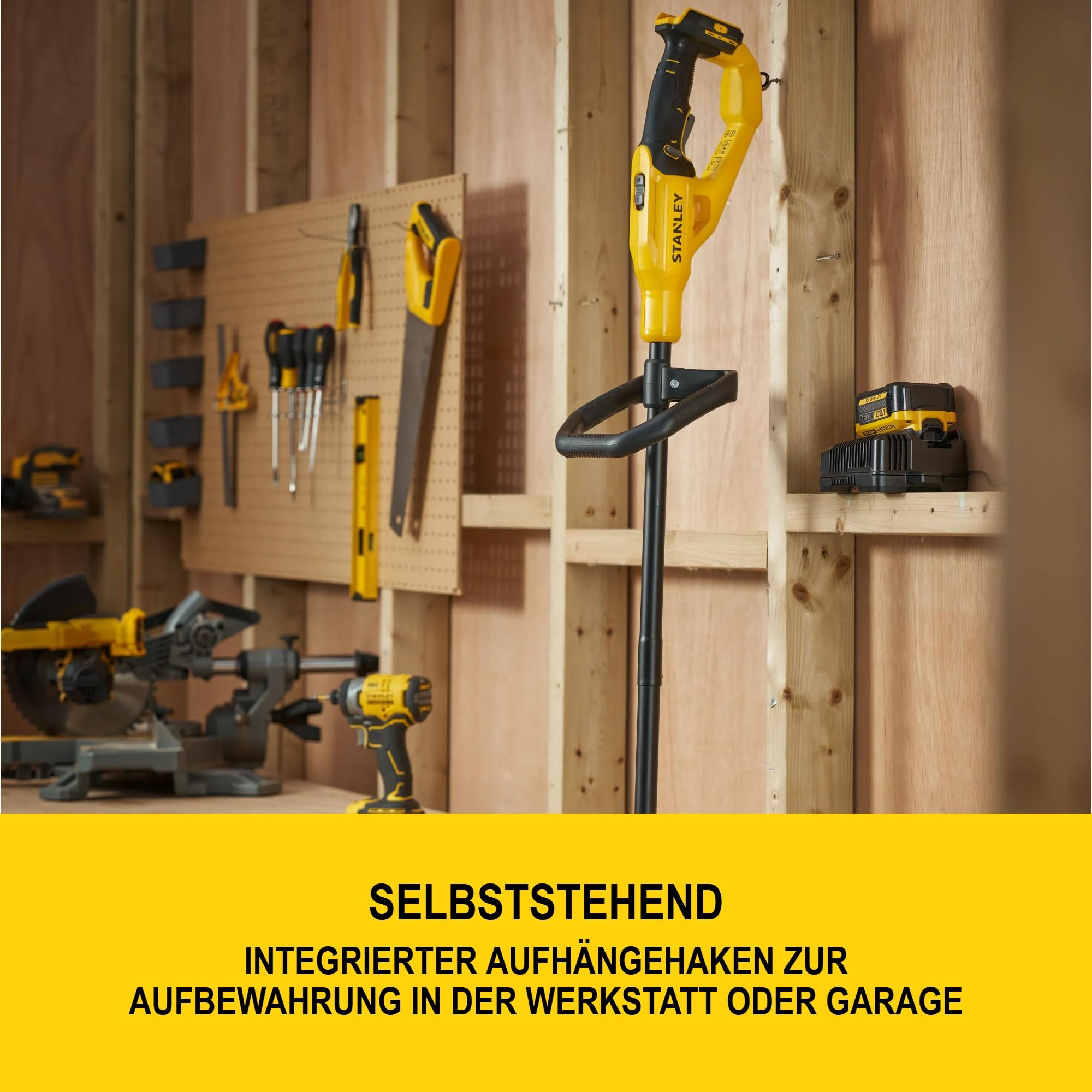 Stanley V20 Akku-Rasentrimmer, mit Kantenschutz, ohne Akku und Ladegerät, 18V, STCST933B-XJ