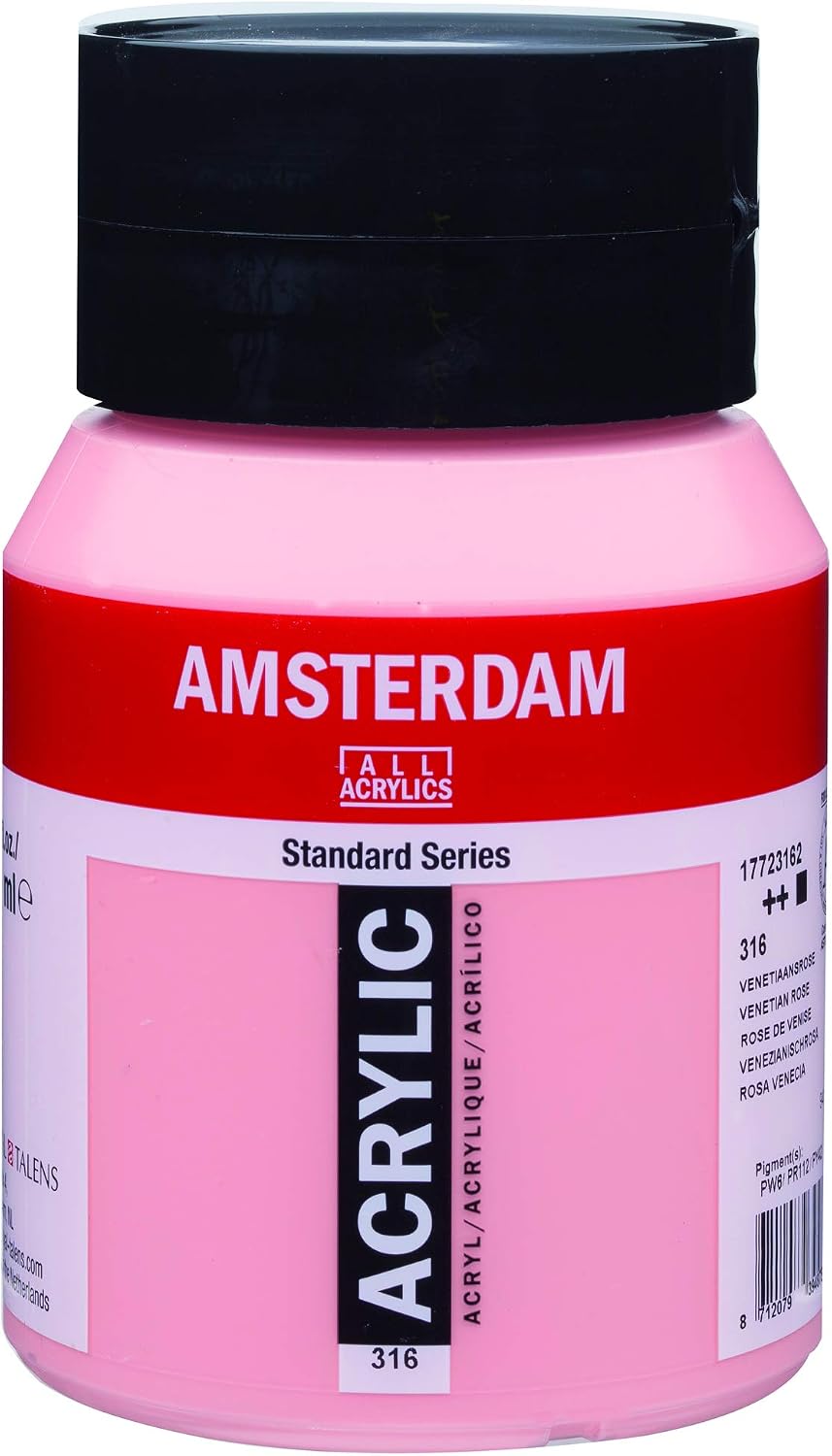 Amsterdam Standard Series Acrylic Jar 500 ml Venetian Rose 316 (17723162), 500 ml (Pack of 1)