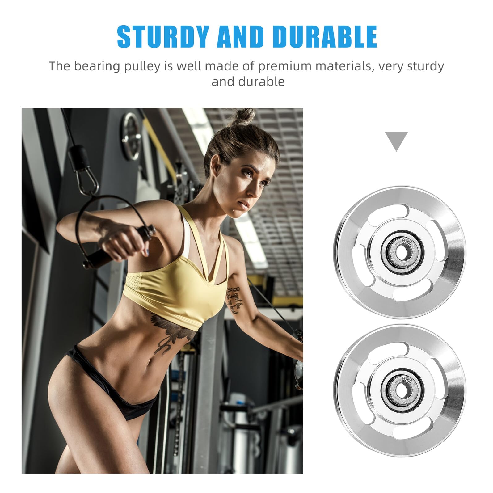2 Pezzi Pulegge in Alluminio per Fitness Ruote Puleggia Resistenti all Usura per Cavo Palestra Accessori Sostituibili per Attrezzature Palestra Superficie Liscia e Durevole per