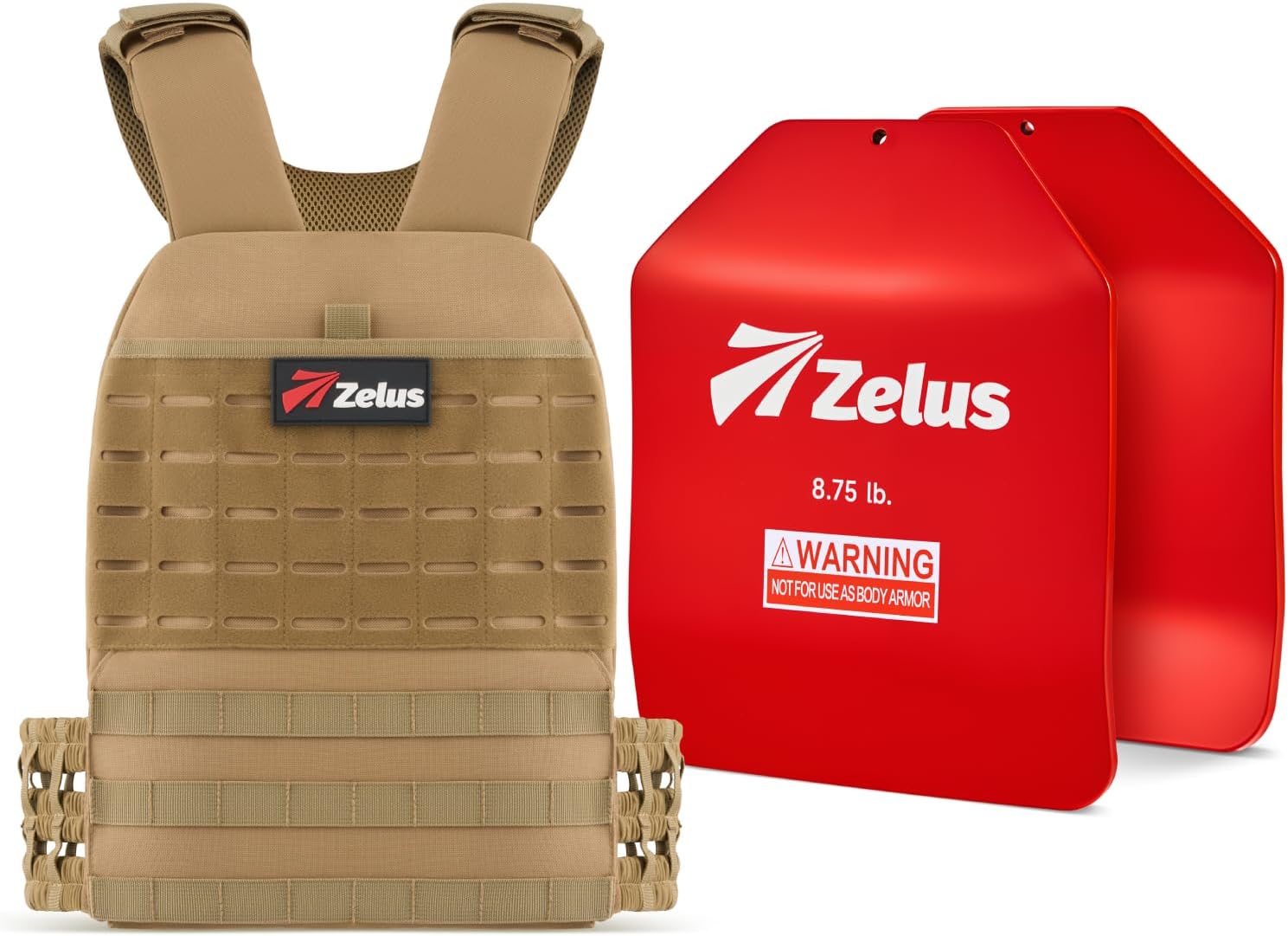 ZELUS Tactical Weighted Vest with 8.75 LB Curved Weight Vest Plates for Workout Running Training Rucking Fitness