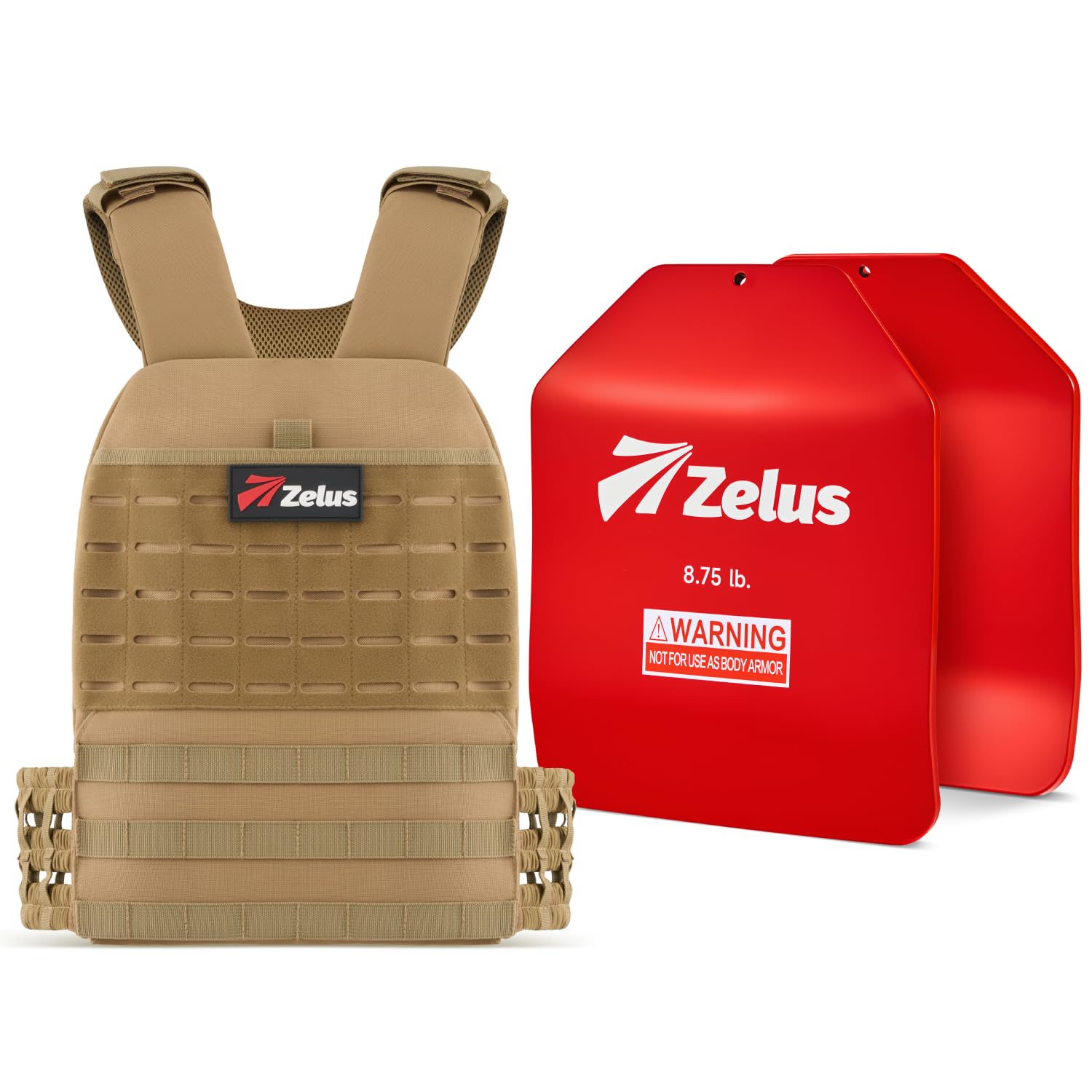 ZELUS Tactical Weighted Vest with 8 75 LB Curved Weight Vest Plates for Workout Running Training Rucking Fitness