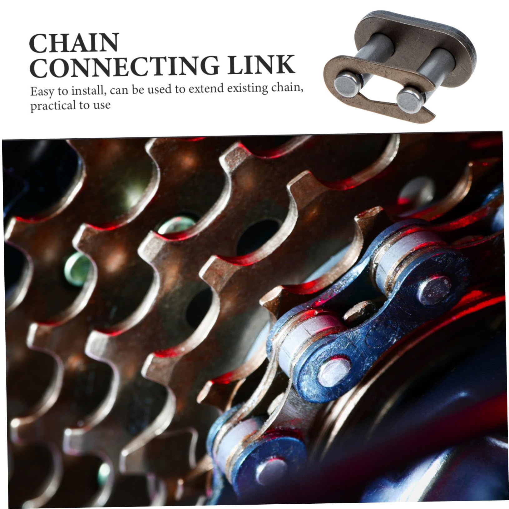 GALPADA 5sets Motorbike Chain Standard Roller Chain Connecting Link Steel Joint for 20pcs*5