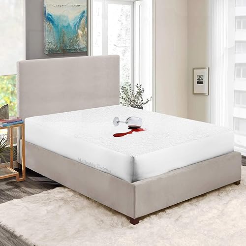 Miniatura 2 de Malleable Bedding Family King - Cubrecolchón de 120 x 80 pulgadas protector de funda 100  impermeable con bolsillo profundo de 18 pulgadas estilo