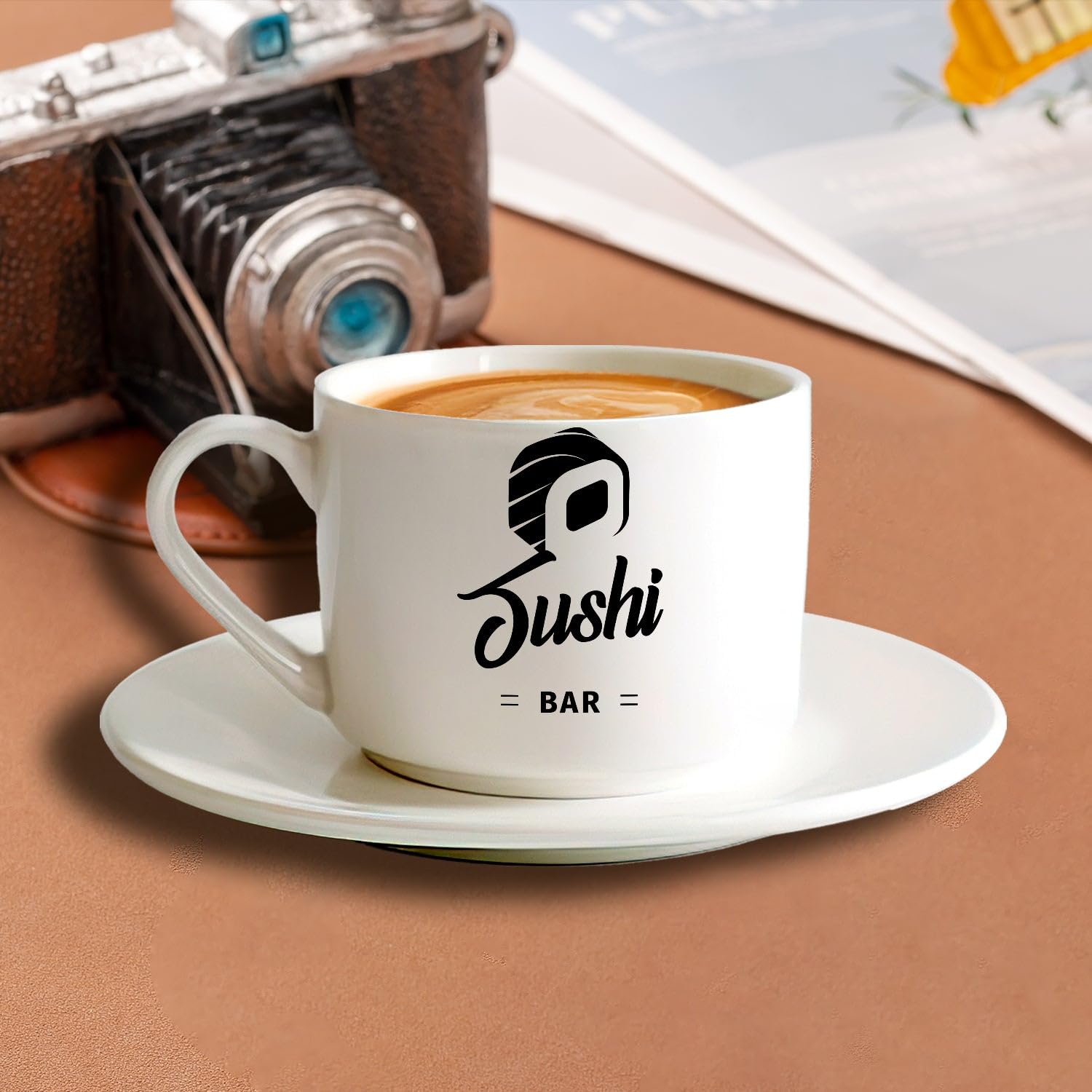 Tazza da caffè elegante Pattinaggio artistico Coppie di ballerini Giochi sportivi （6oz/175ml） Uso in bar o ristorante，Set di tazze da tè con piattini (bianchi)