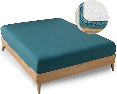 MINIPANDA Paquete de 2 sábanas bajeras tamaño individual, con correas de soporte para sábanas para esquinas, evita que las sábanas se caigan,