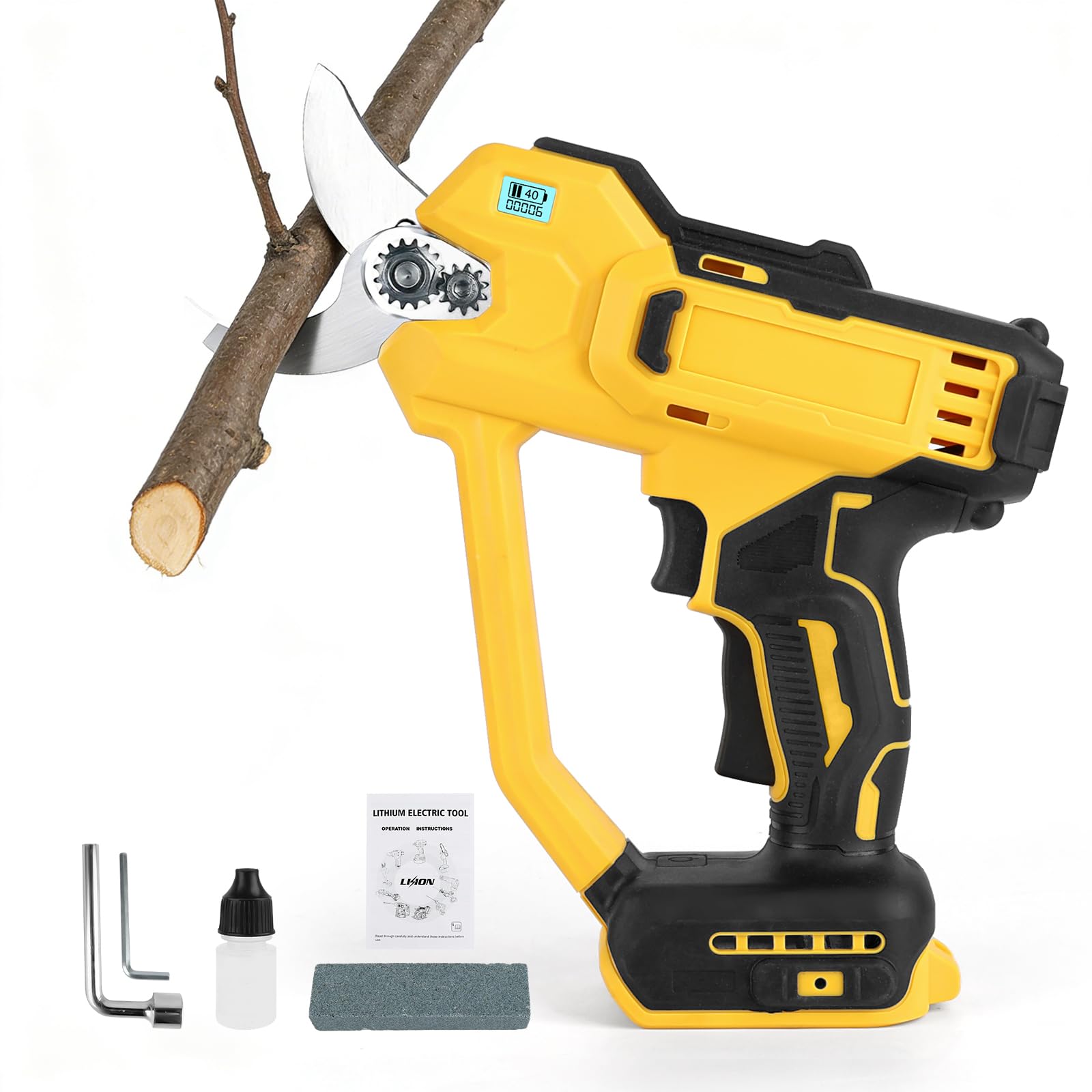 Sécateur Électrique Sans Fil, Compatible avec Dewalt 18V/21V, Sécateur a Batterie, Coupe Branche Électrique, Diamètre de Coupe Max. 30 mm, pour Jardinage, Branches, Haies (Sans Batterie)