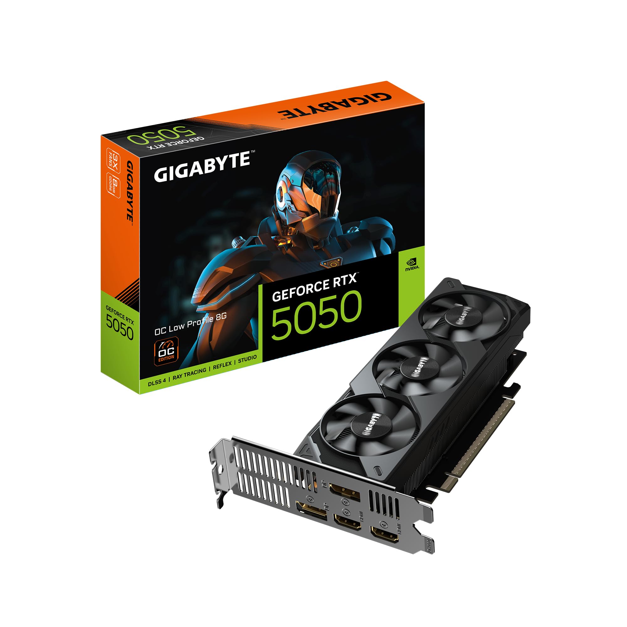 【極美品】GIGABYTE RTX 5050 OC Low Profile 8G Gigabyte GeForce RTX 5050 OC Low Profile 8G Graphics Card - 8GB