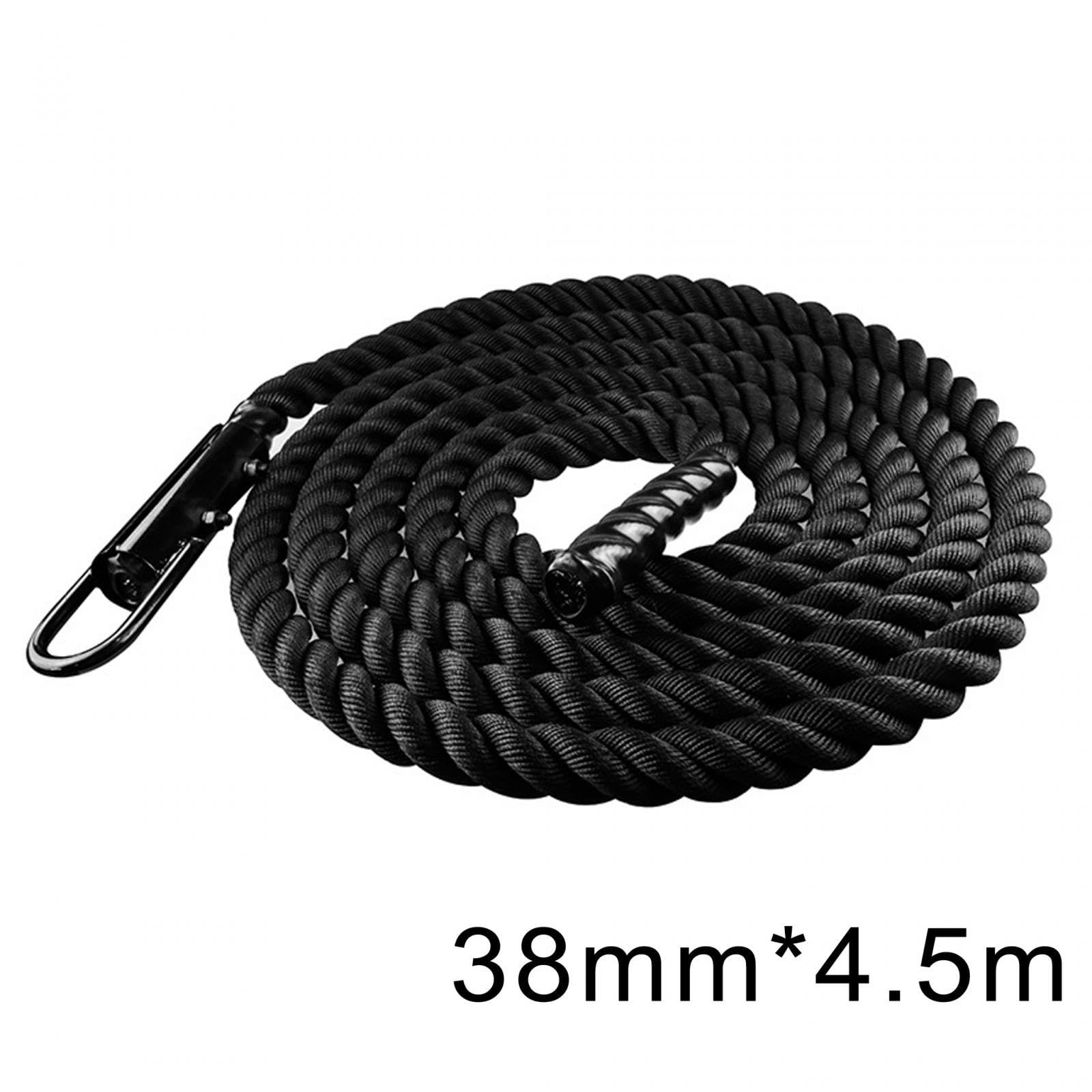 Corda da Allenamento, Corda Resistente per Studenti, Corda per Saltare con Moschettone E Gancio per Allenamento, 38 mm x 4,5 m