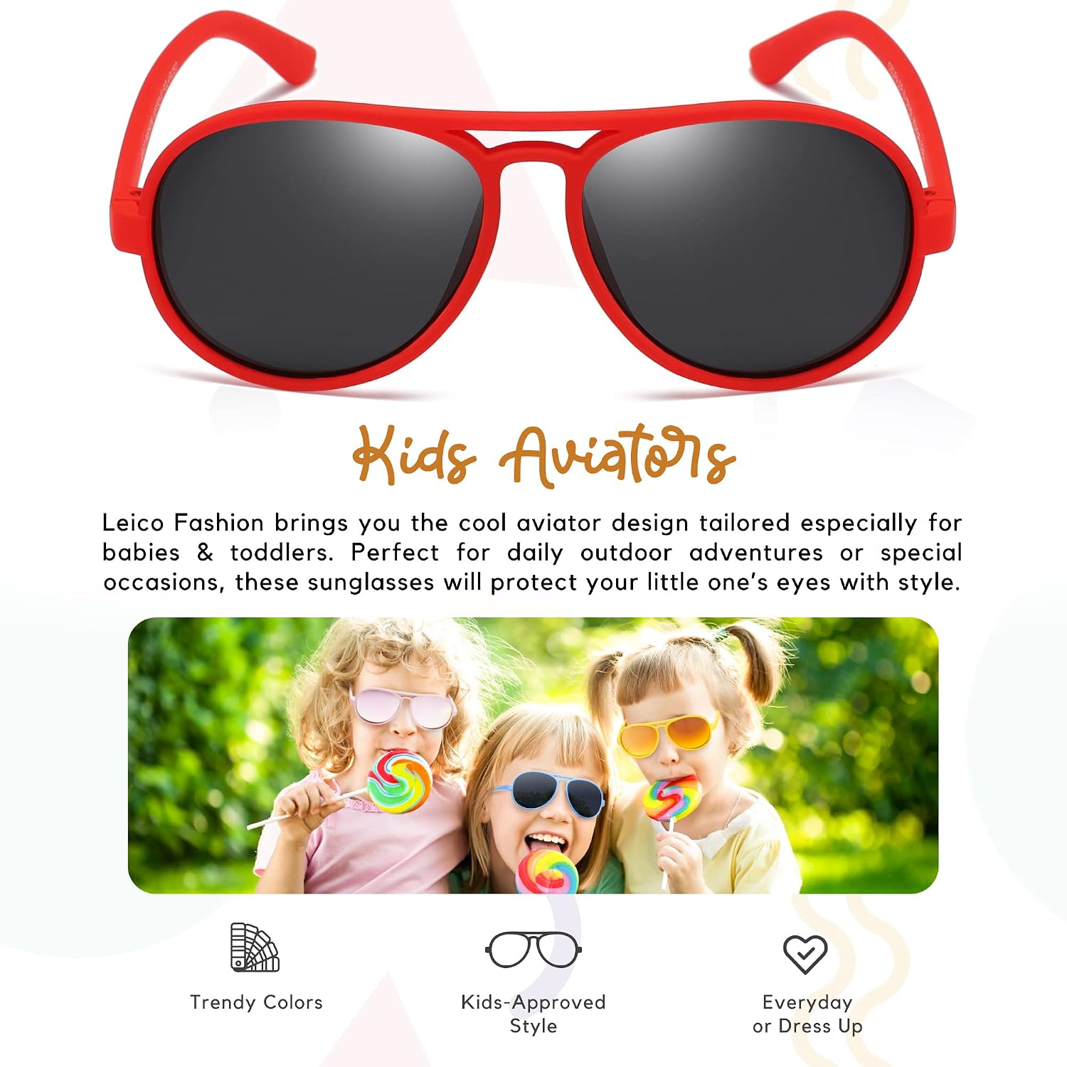 Toddler Baby Infant Polarized Aviator Sunglasses for Boys Girls Kids Age 0-4