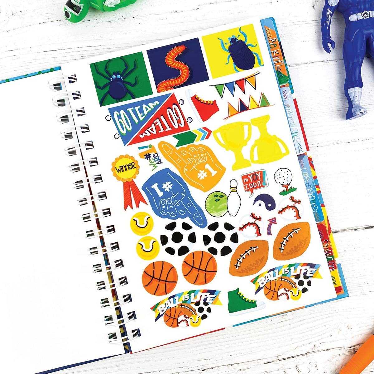 Denise Albright Gratitude Finder® - Diario de 52 semanas sin fecha para niños con 177 calcomanías totalmente geniales ilustradas a mano (Super Kiddo)